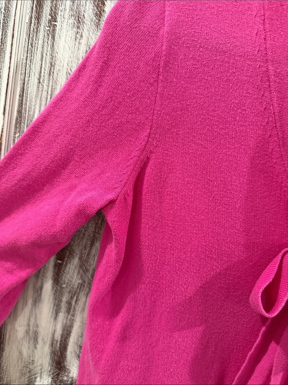 J. Crew Bright Fuchsia V-Neck Tie-Front Sweater